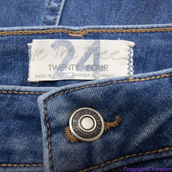 NEW Free People Riley Skinny Jeans Blue Daybreak‎ Back Seam High Rise, 24 - Picture 12 of 14